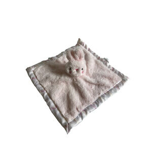 Parents Choice Walmart Pink Bunny Rabbit Lovey Baby Blanket Satin Rainbow